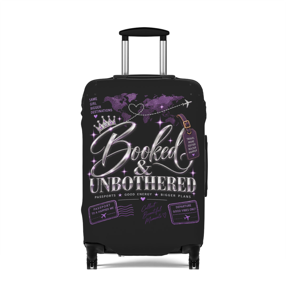 Booked & Unbothered Luggage Cover - Travel Suitcase Protector