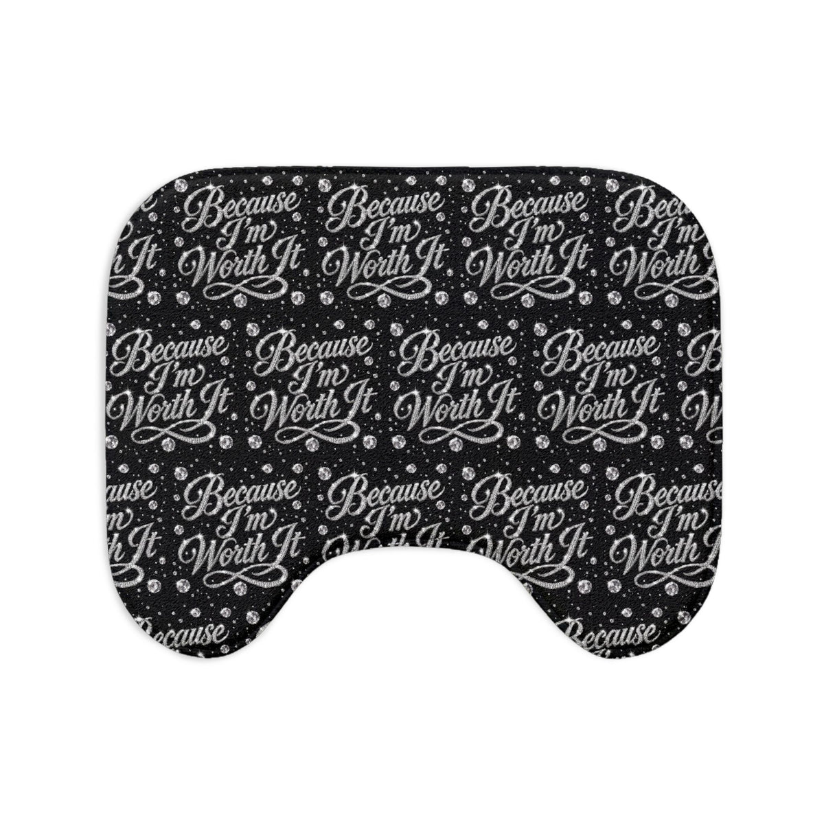 Because I’m Worth It Black Bath Mat Set — 3-Piece Affirmation Bathroom Rugs