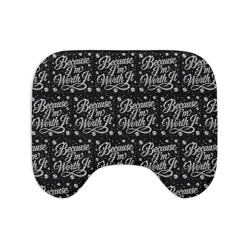 Because I’m Worth It Black Bath Mat Set — 3-Piece Affirmation Bathroom Rugs