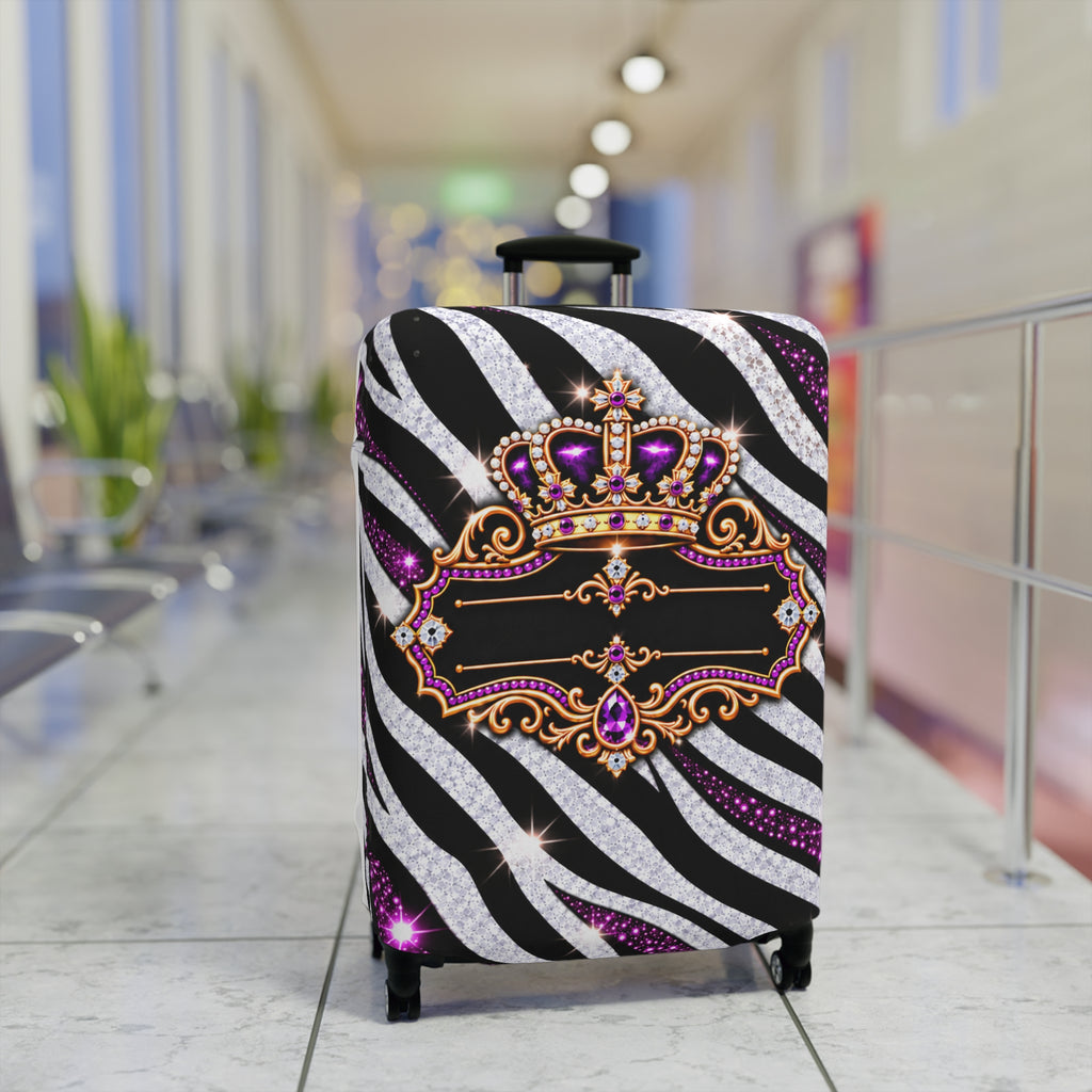 Purple Zebra Print Luggage Cover