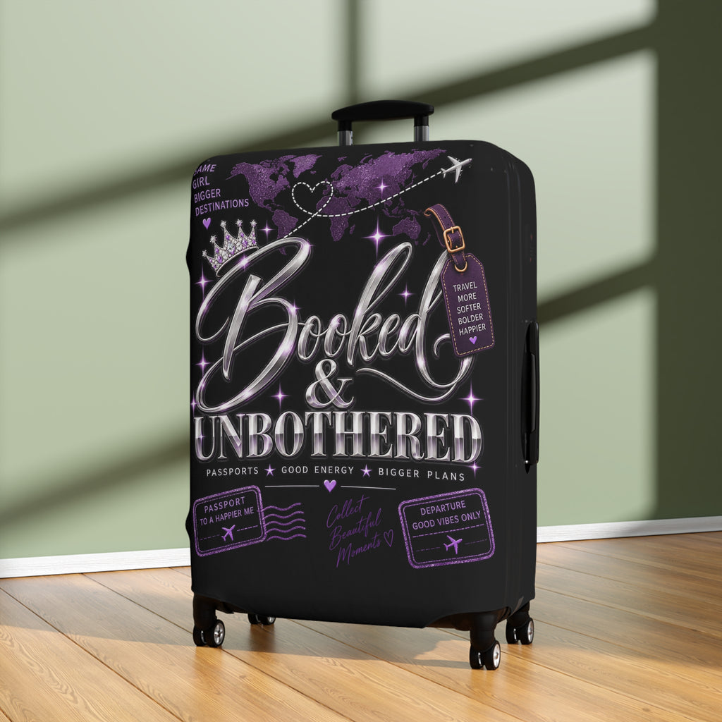 Booked & Unbothered Luggage Cover - Travel Suitcase Protector