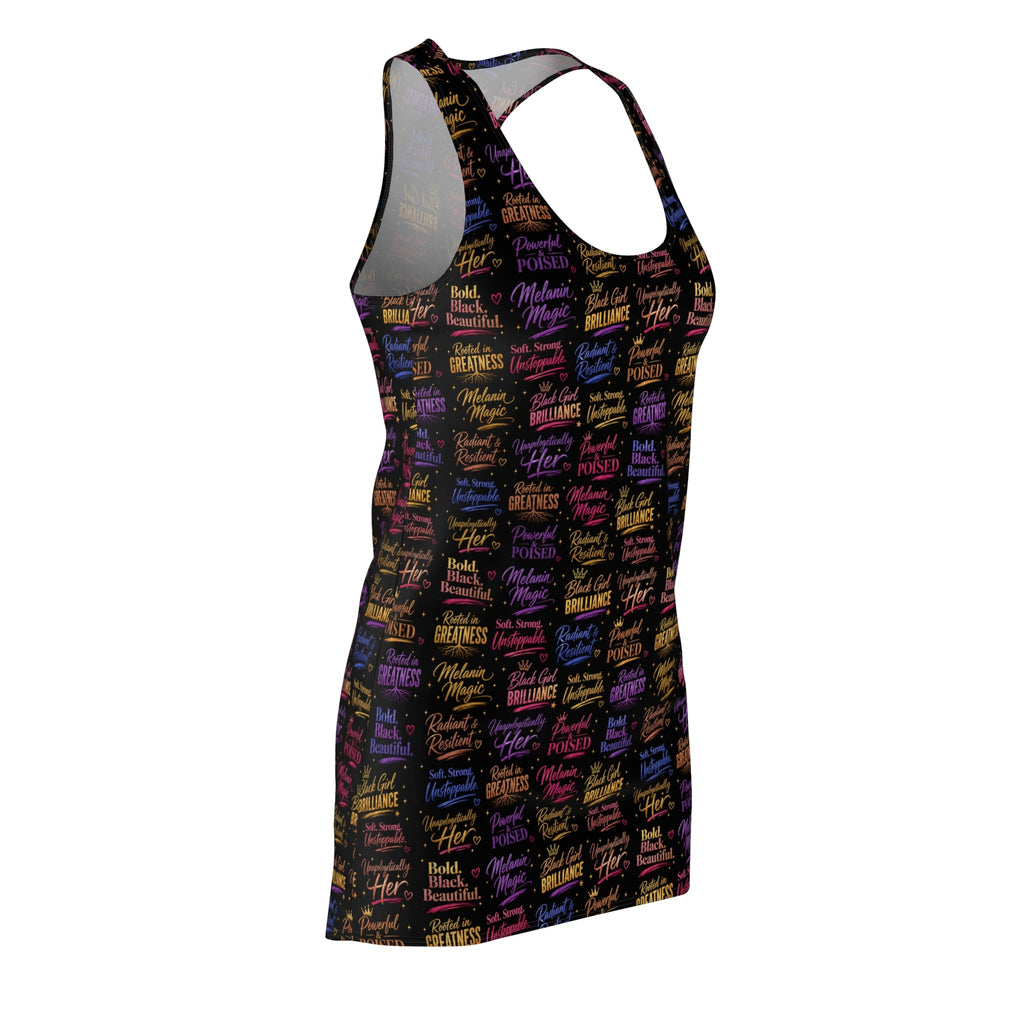Melanin Affirmation Racerback Dress | Empowerment Typography