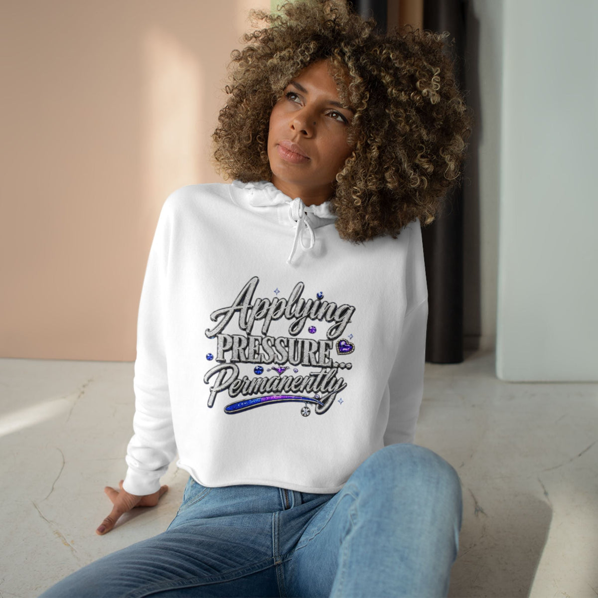 Applying Pressure Permanently Crop Hoodie