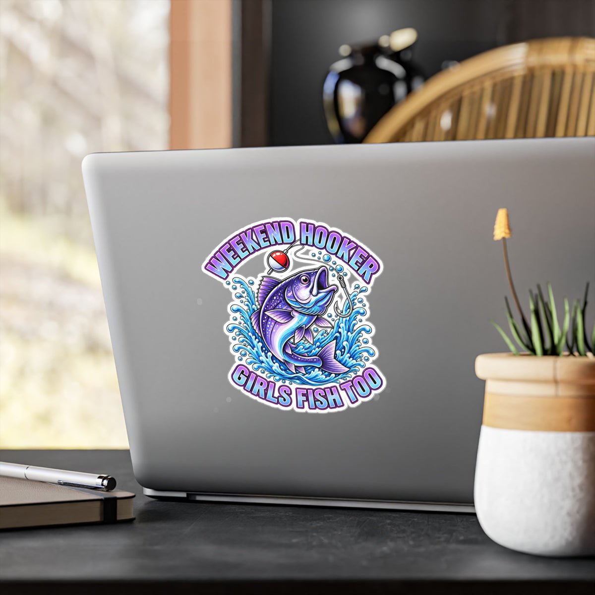 Girls Fish Too Weekend Hooker Fishing Decal — Kiss-Cut Vinyl Sticker