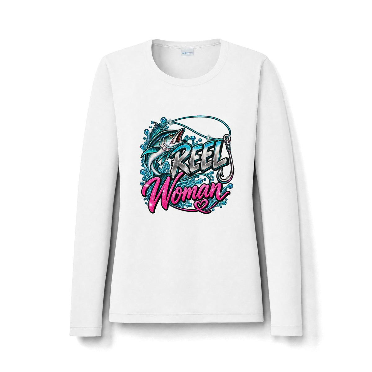 Reel Woman Long Sleeve Tee — UV Protected Women's Fishing Graphic Sun Shirt