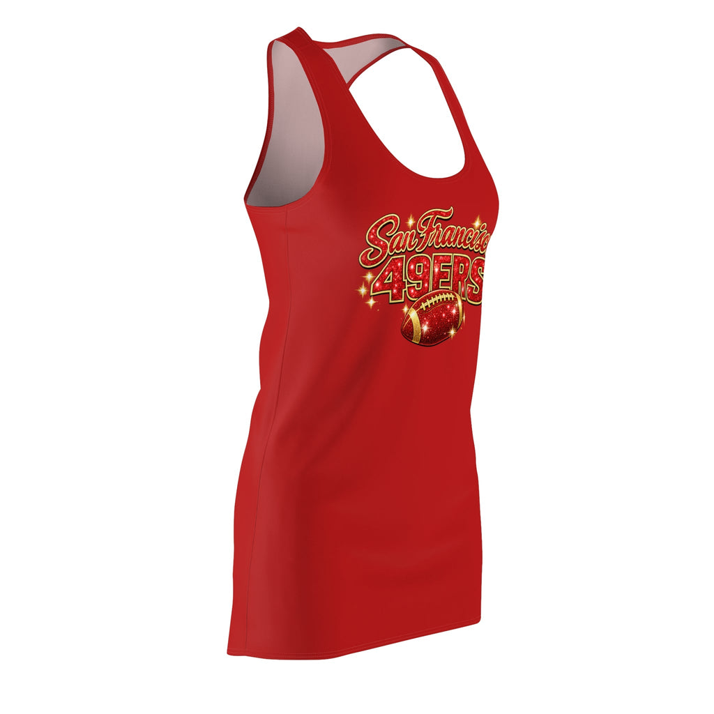 San Francisco 49ers Fan Girl Football Racerback Dress | Red Team Logo