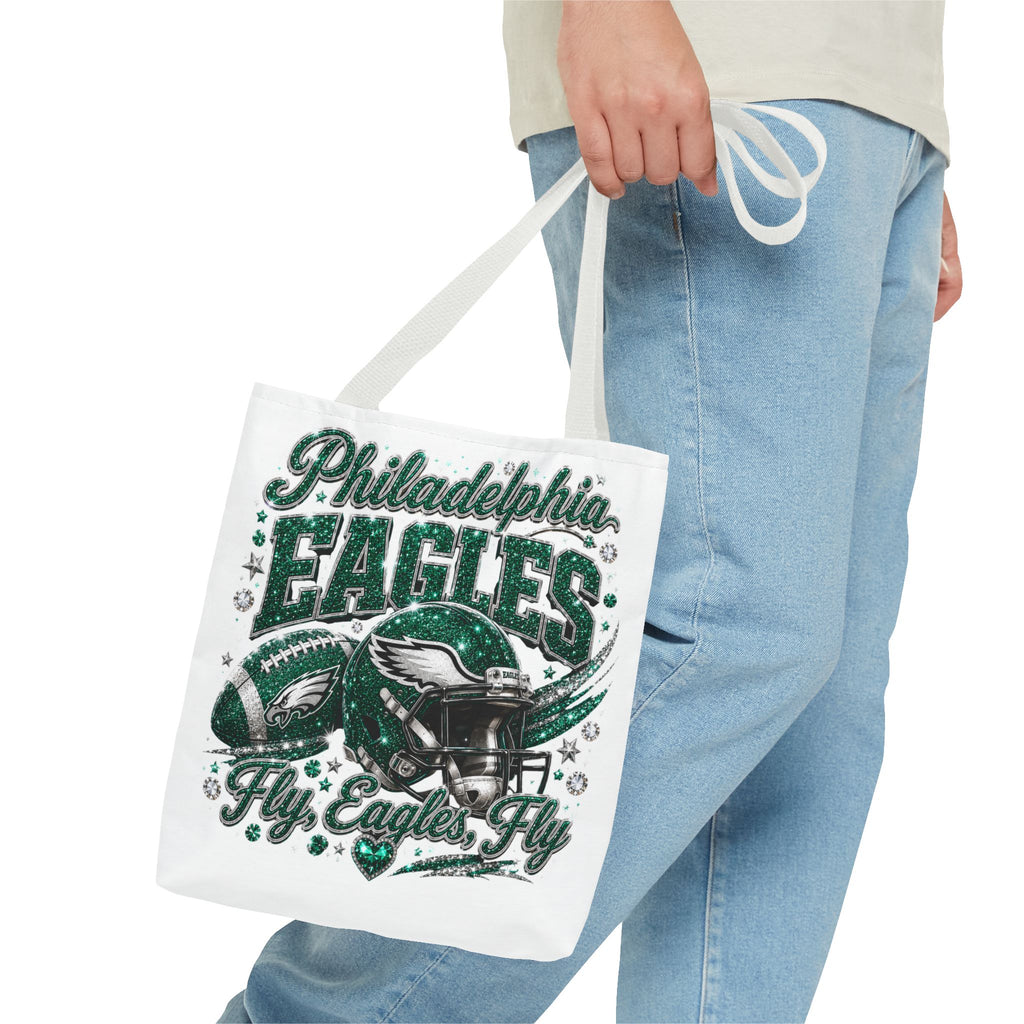 Philadelphia Eagles Fan Girl Tote Bag — Fly Eagles Fly Graphic Tote