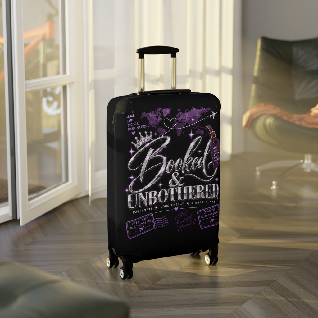 Booked & Unbothered Luggage Cover - Travel Suitcase Protector