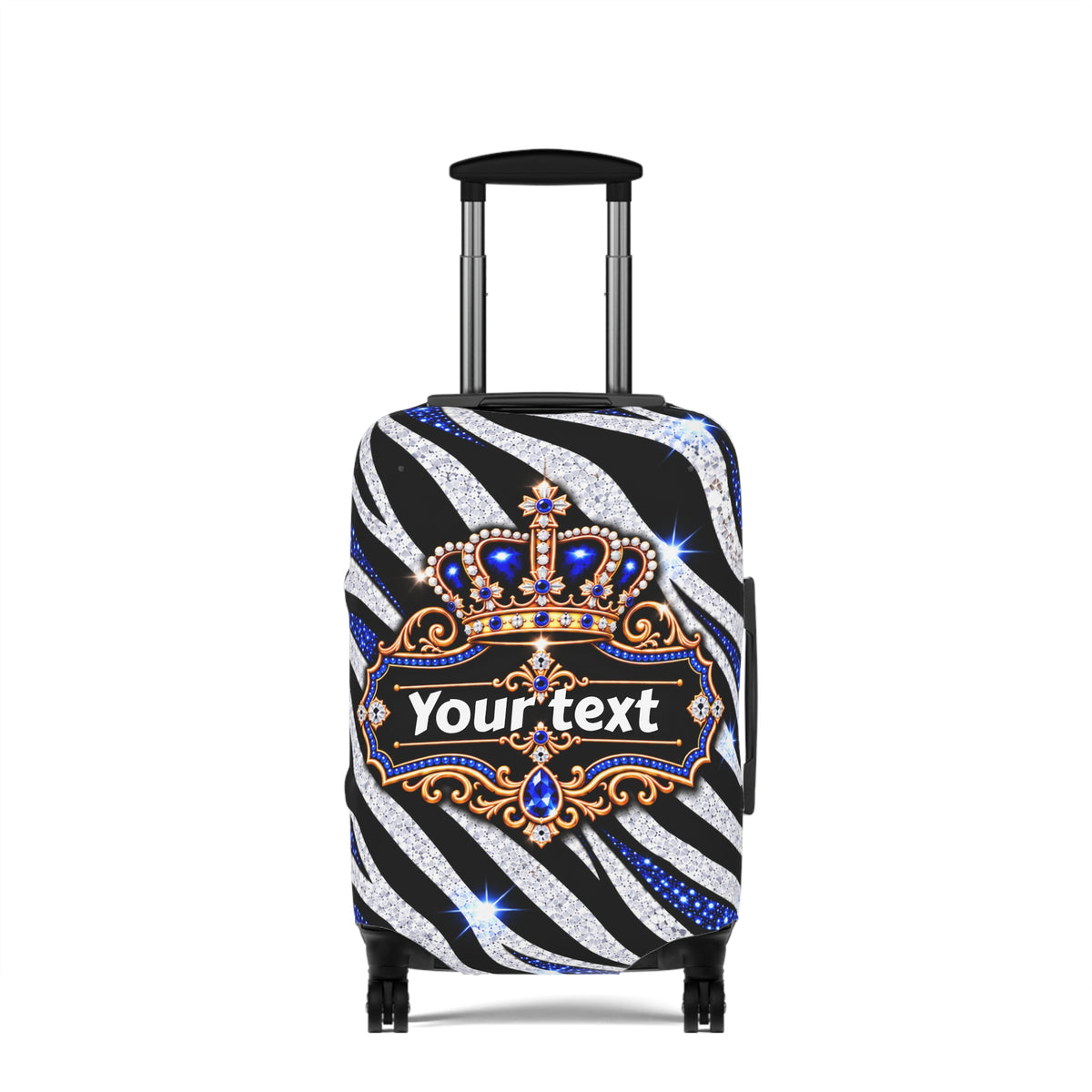 Blue Zebra Print Luggage Cover
