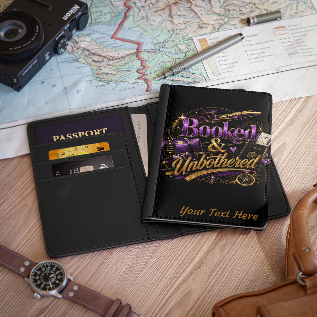 Booked & Unbothered Passport Cover | Travel Luggage Plane Design