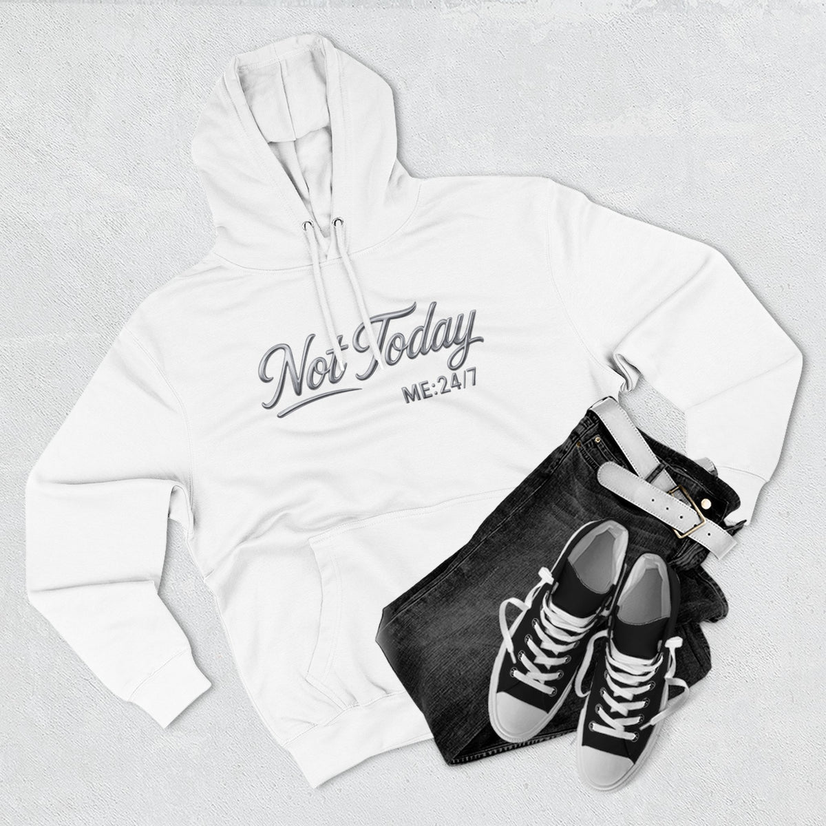 Not Today Script Hoodie | Casual Slogan Pullover