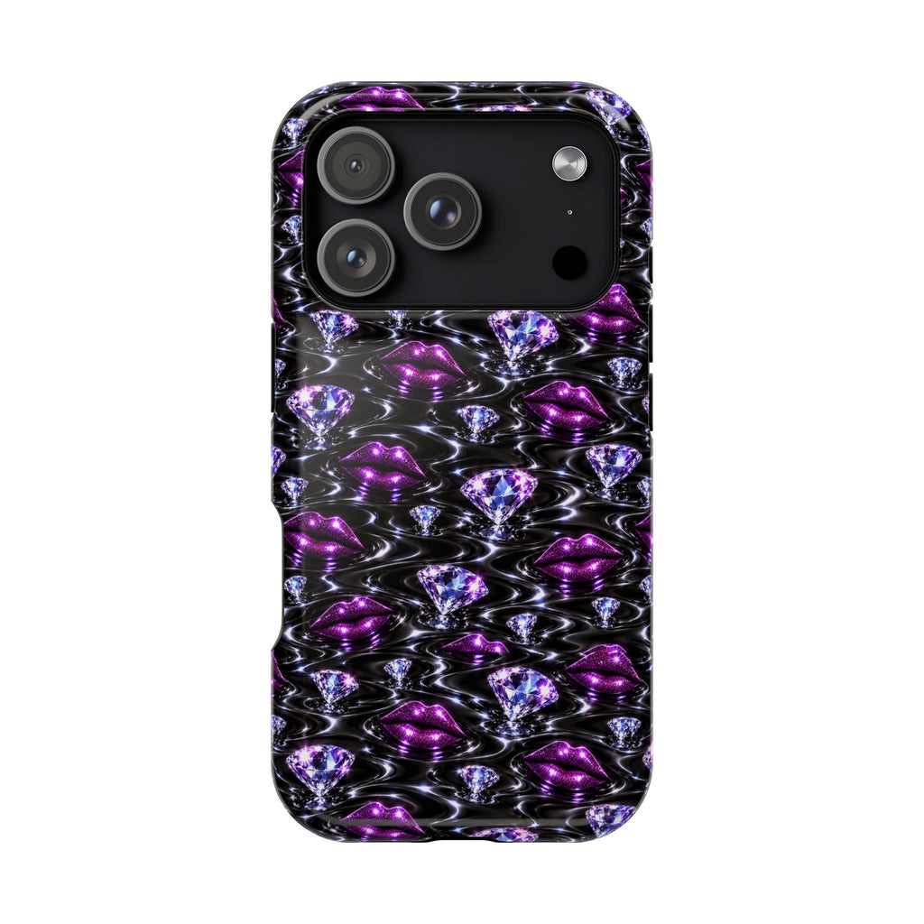 Additional product image of the Purple Diamond Lips phone case.