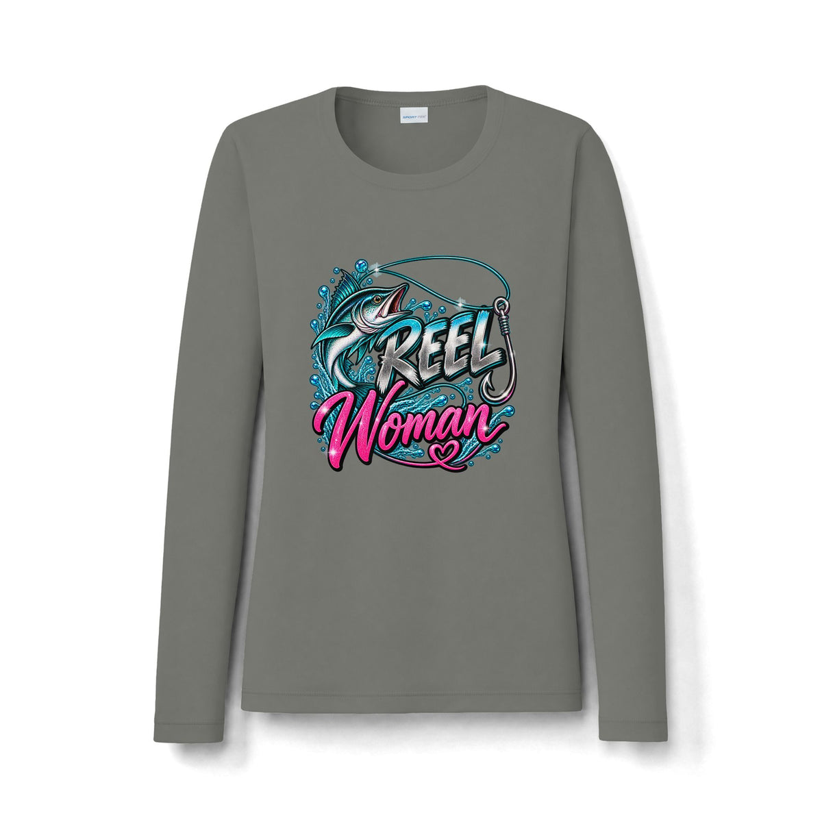 Reel Woman Long Sleeve Tee — UV Protected Women's Fishing Graphic Sun Shirt