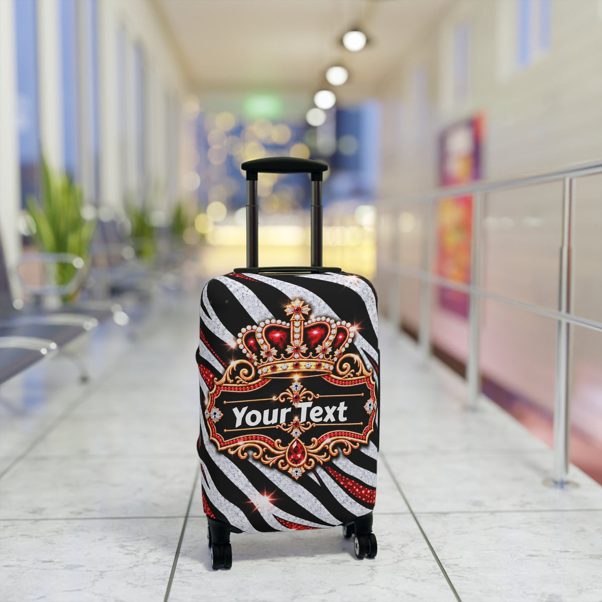 Red Zebra Print Luggage Cover