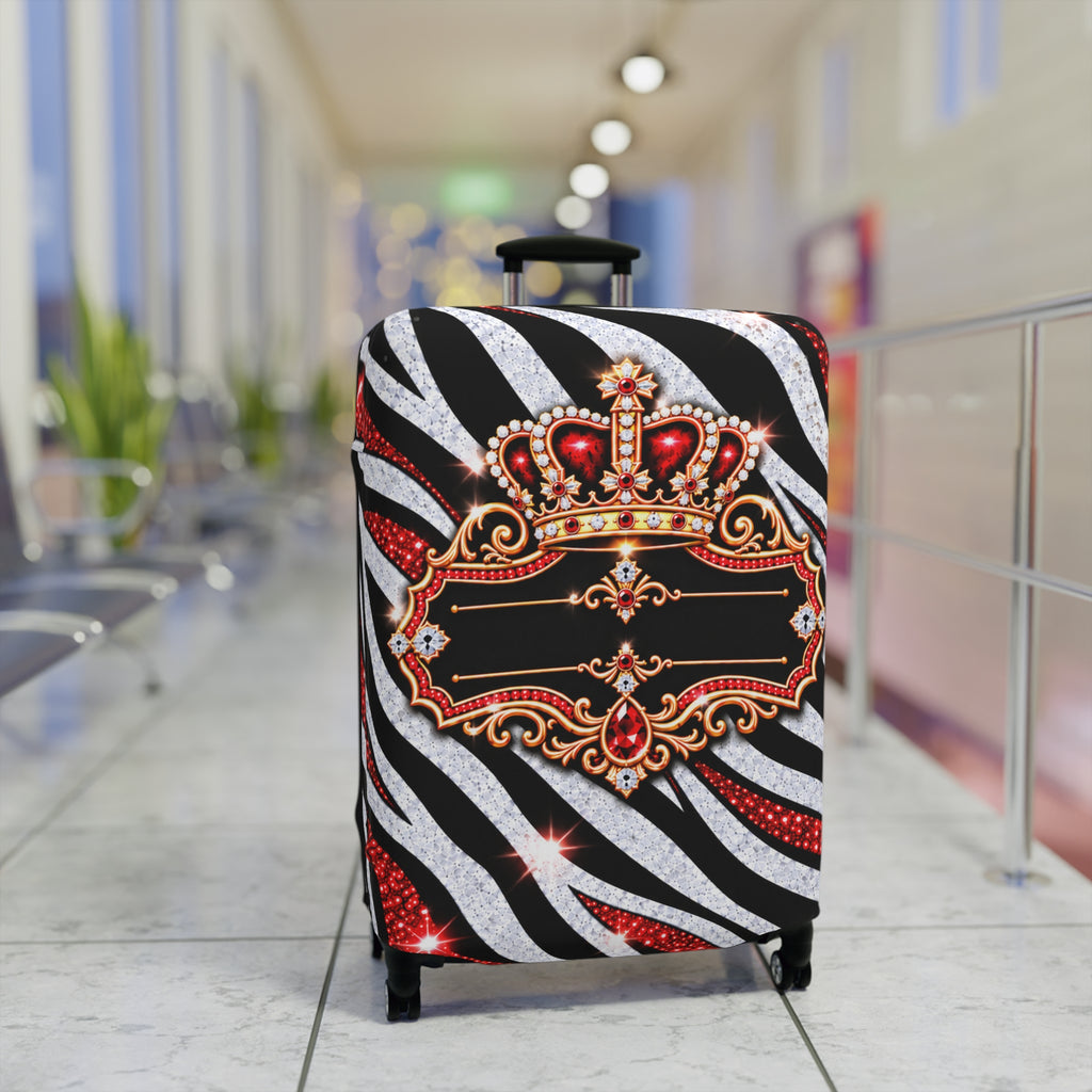 Red Zebra Print Luggage Cover