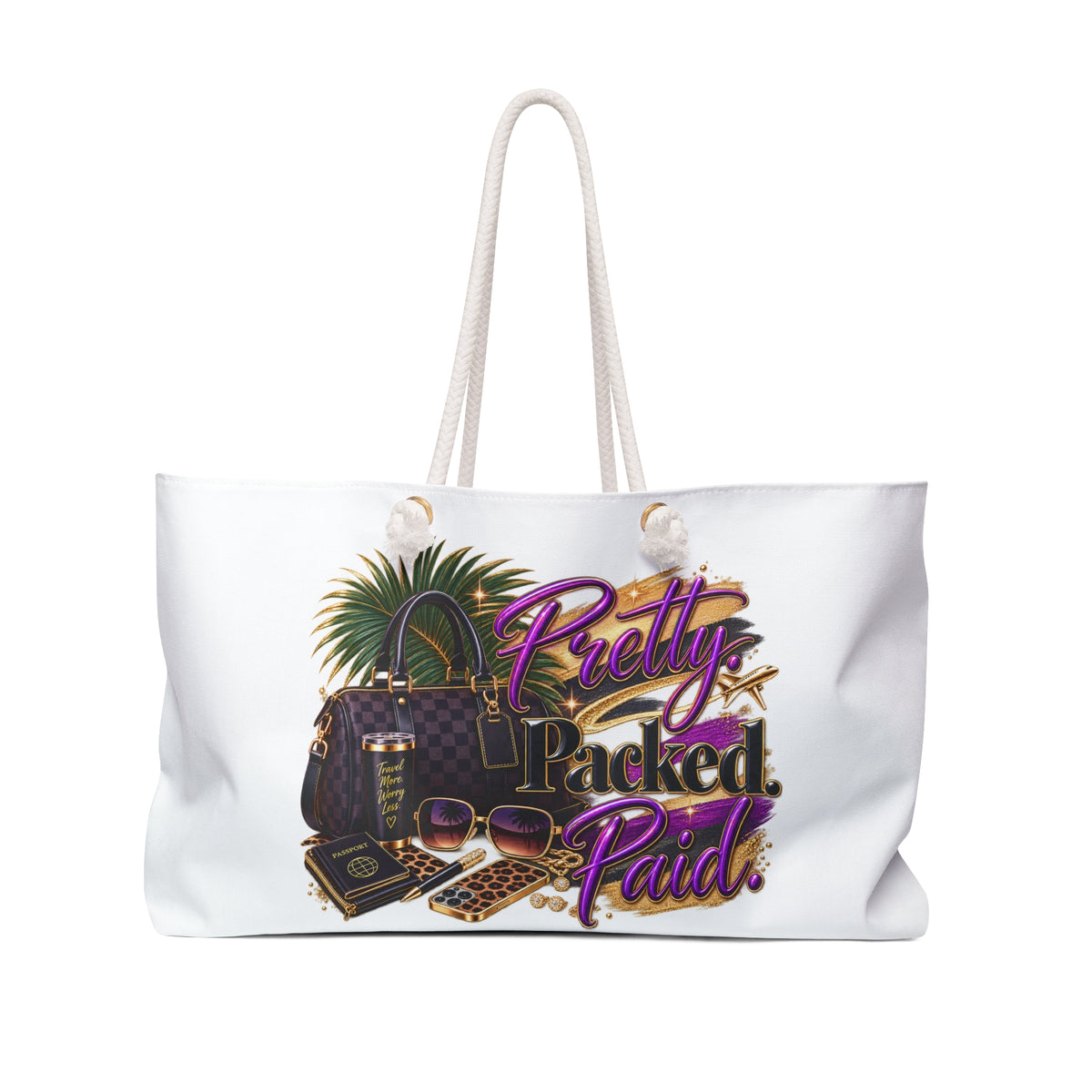 Pretty Packed & Paid Weekender Bag — Luxe Travel Tote for Stylish Getaways