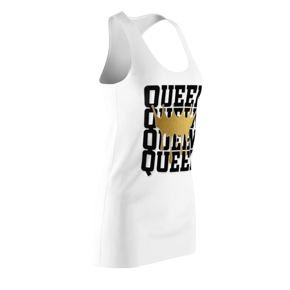 Queen Crown Repeat Print Racerback Dress | Typography, Gold Crown