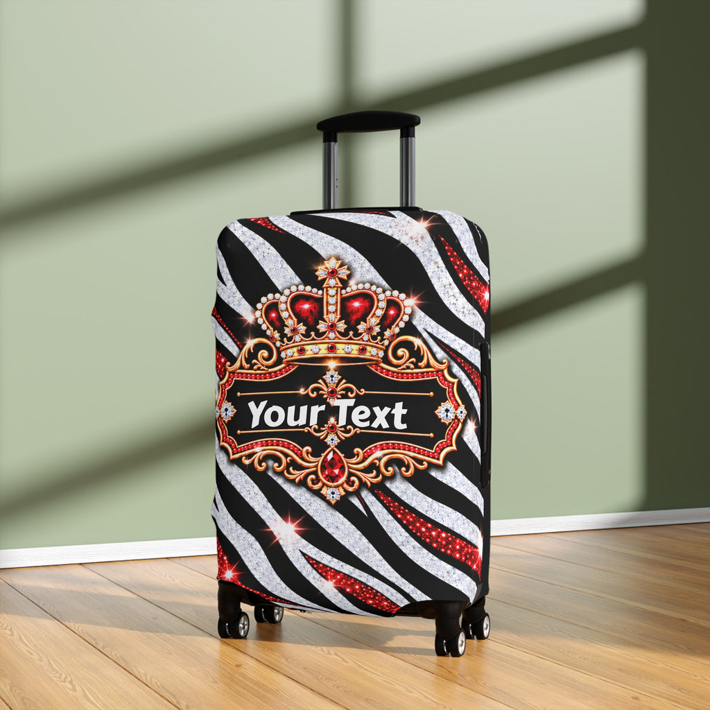 Red Zebra Print Luggage Cover