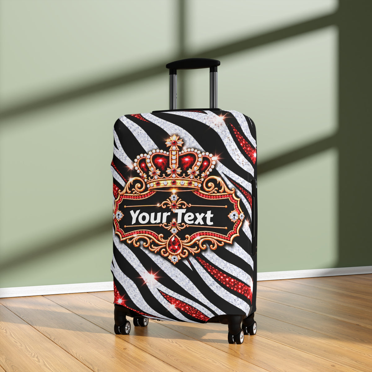 Red Zebra Print Luggage Cover