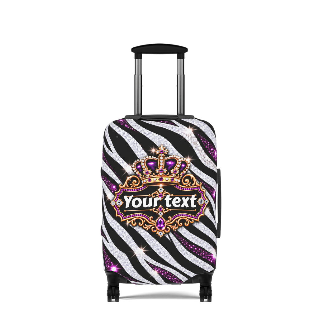 Purple Zebra Print Luggage Cover