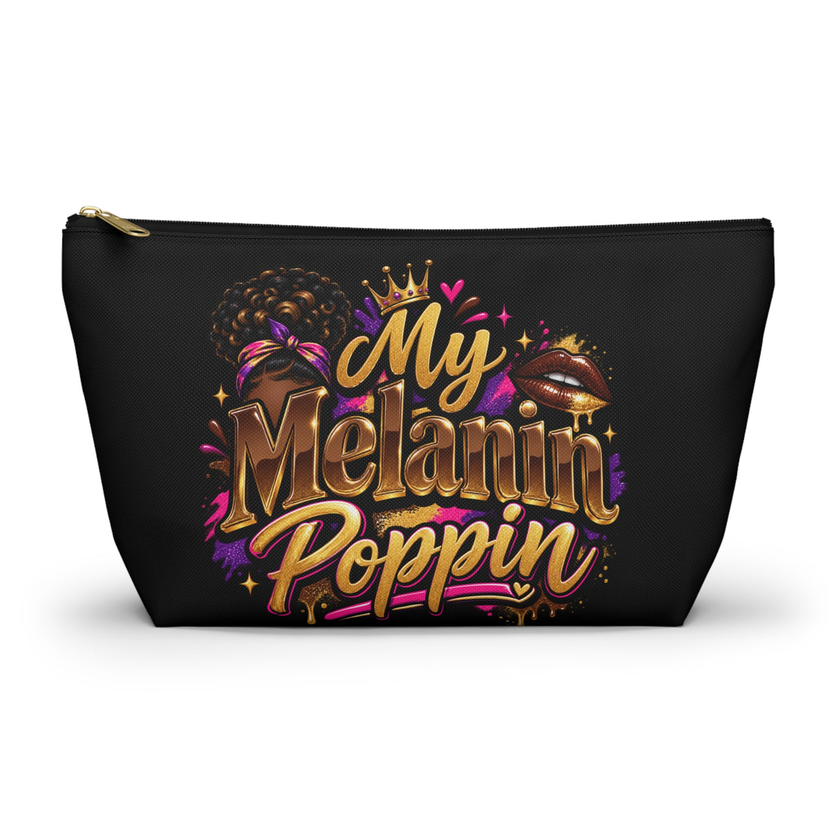 My Melanin Poppin Accessory Pouch | T-Bottom Makeup Bag