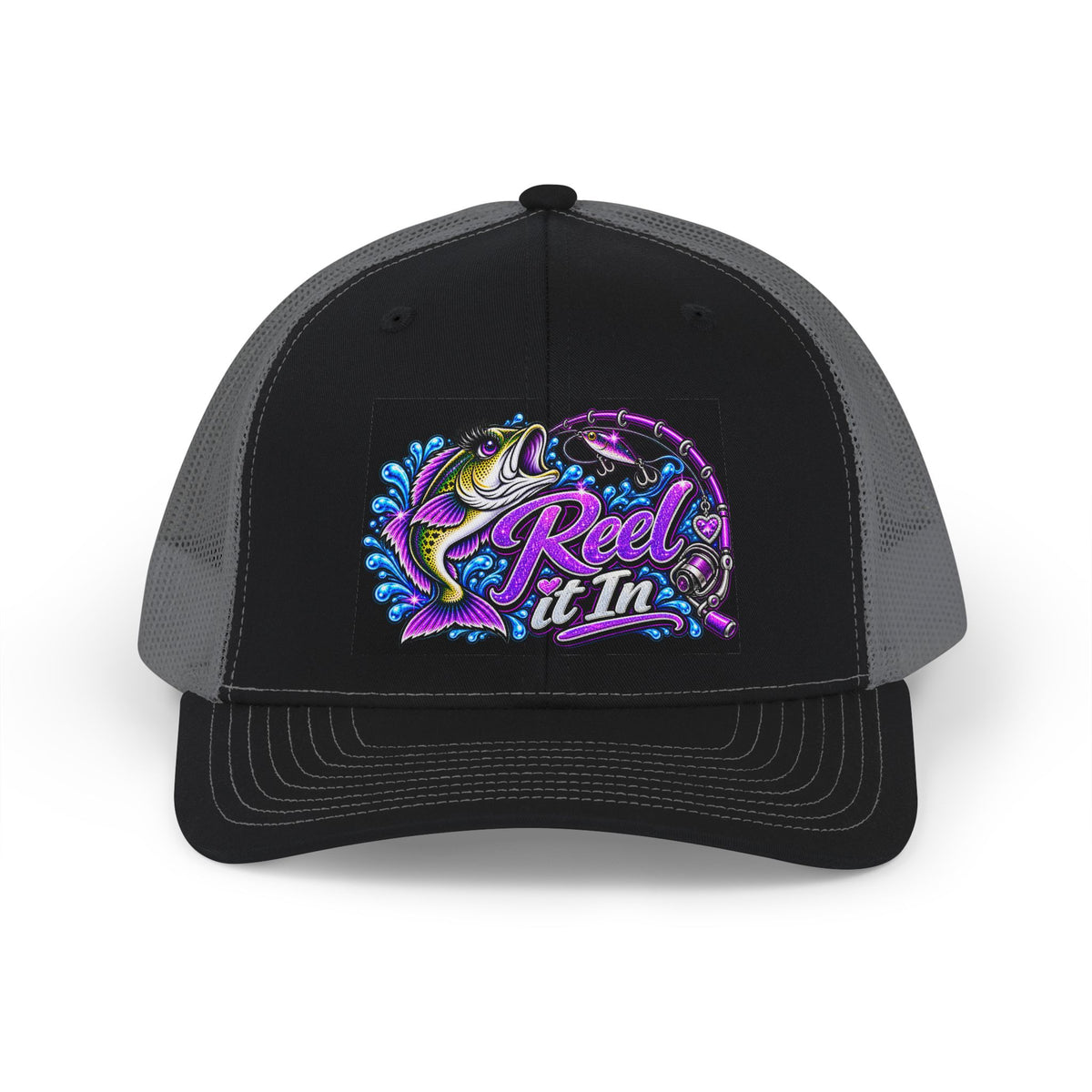 Reel It In fishing trout design Trucker Cap | Snapback mesh hat