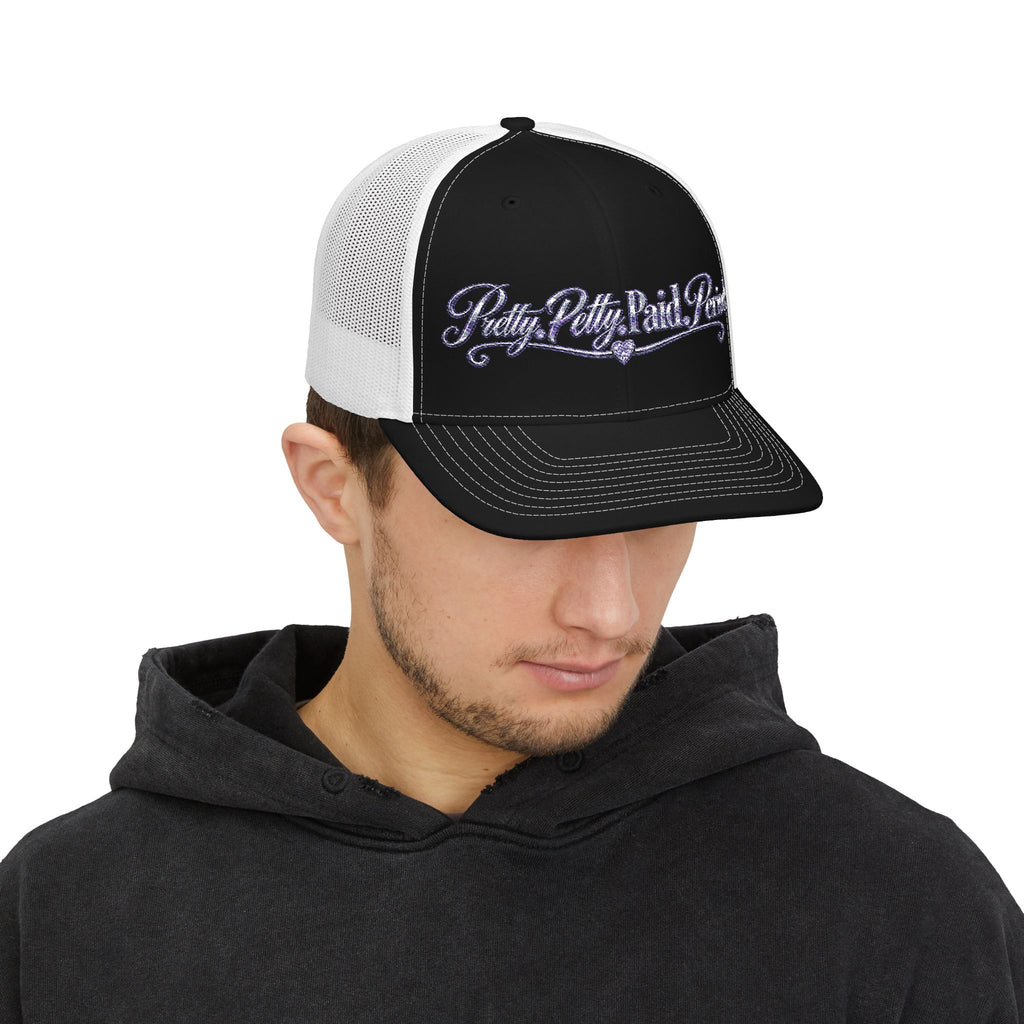 Pretty Petty Paid Period Snapback Cap | Script Rhinestone Style
