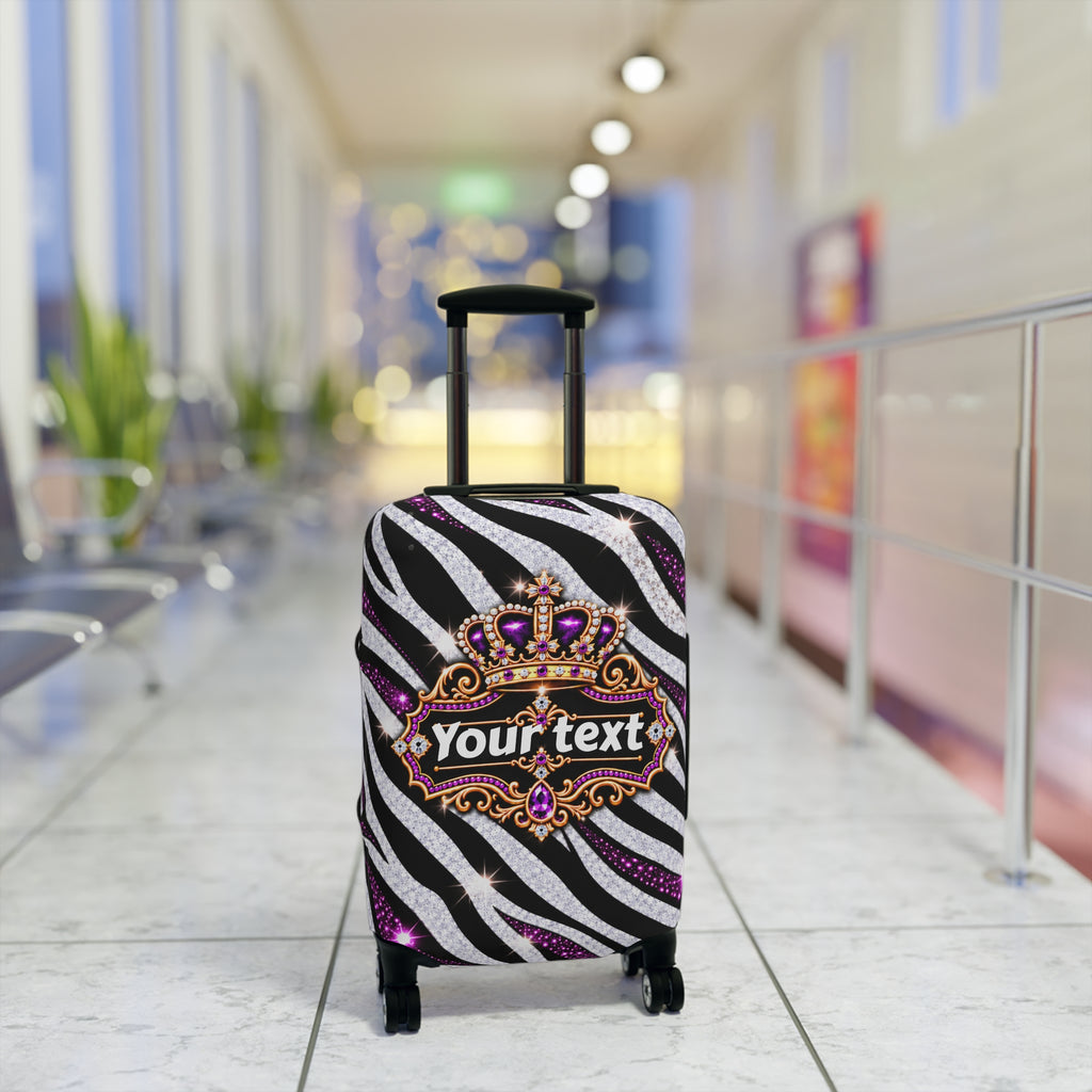 Purple Zebra Print Luggage Cover