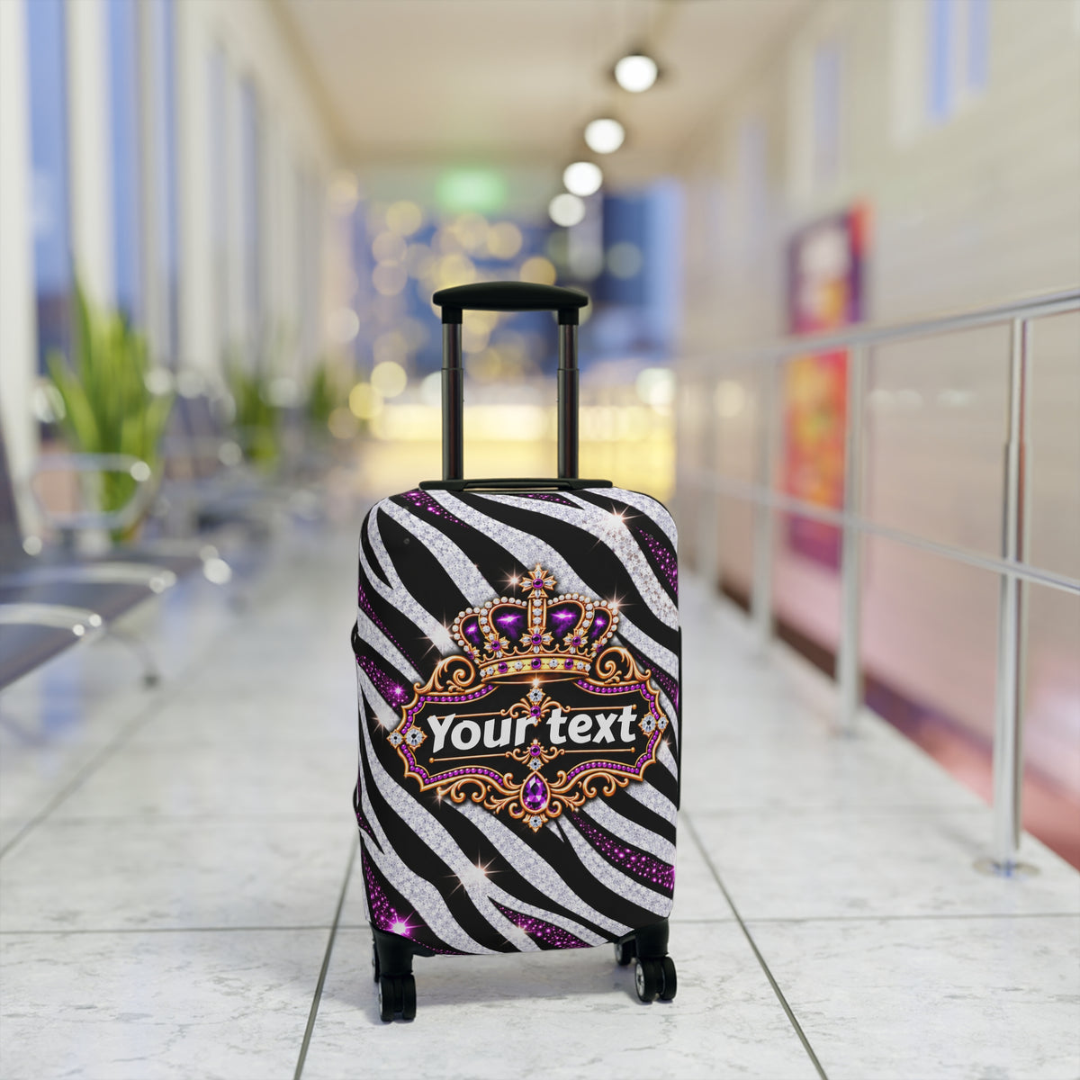 Purple Zebra Print Luggage Cover