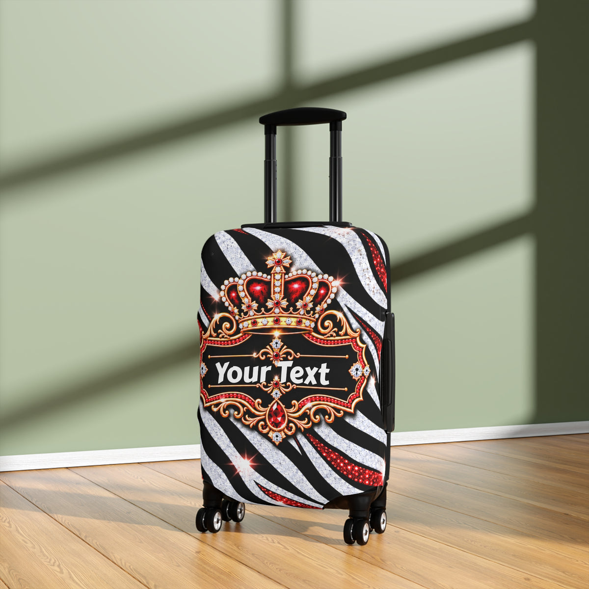 Red Zebra Print Luggage Cover