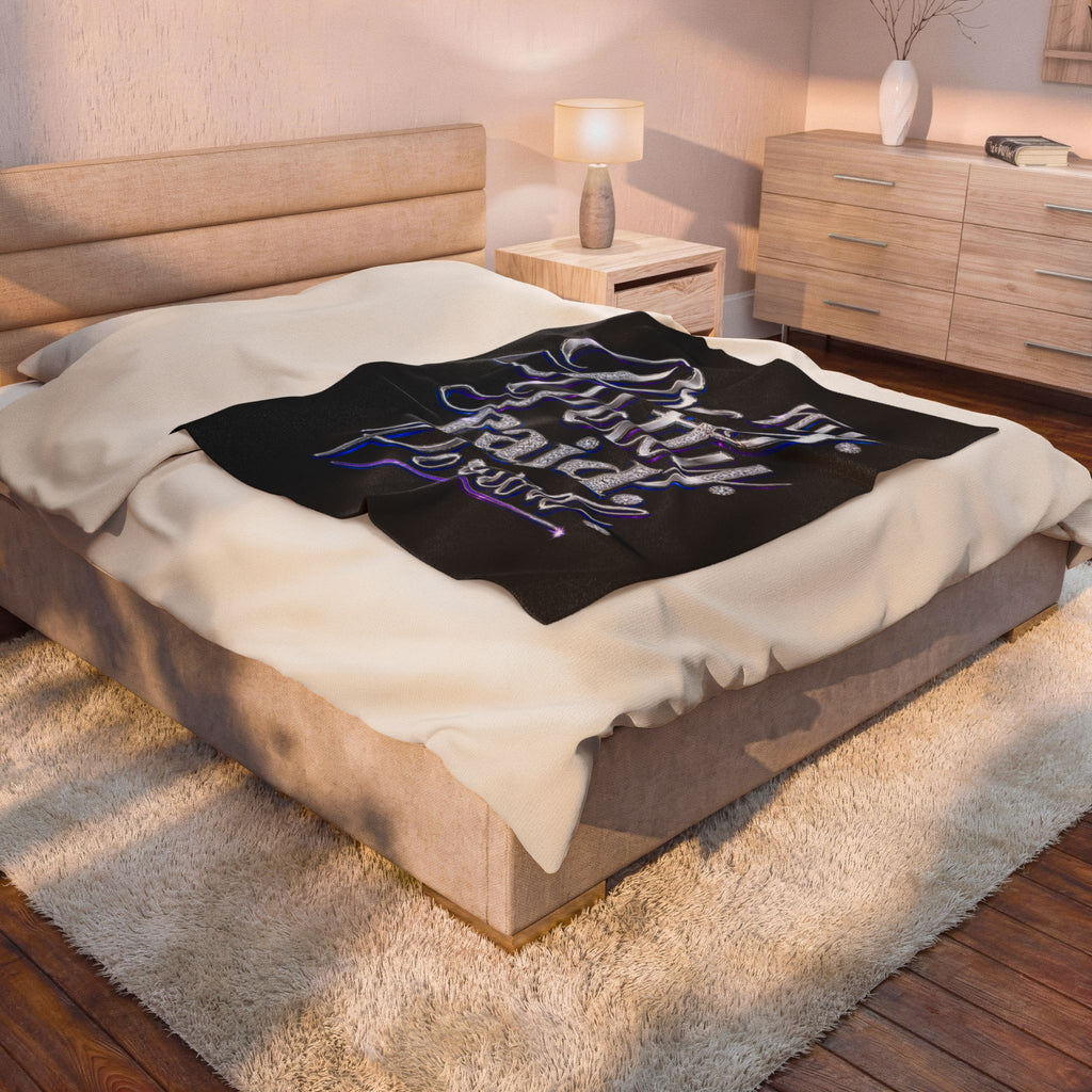 Velveteen Plush Blanket — "Pretty. Petty. Paid. Period." Plush Throw for Confident Women, Cozy Gift for Her