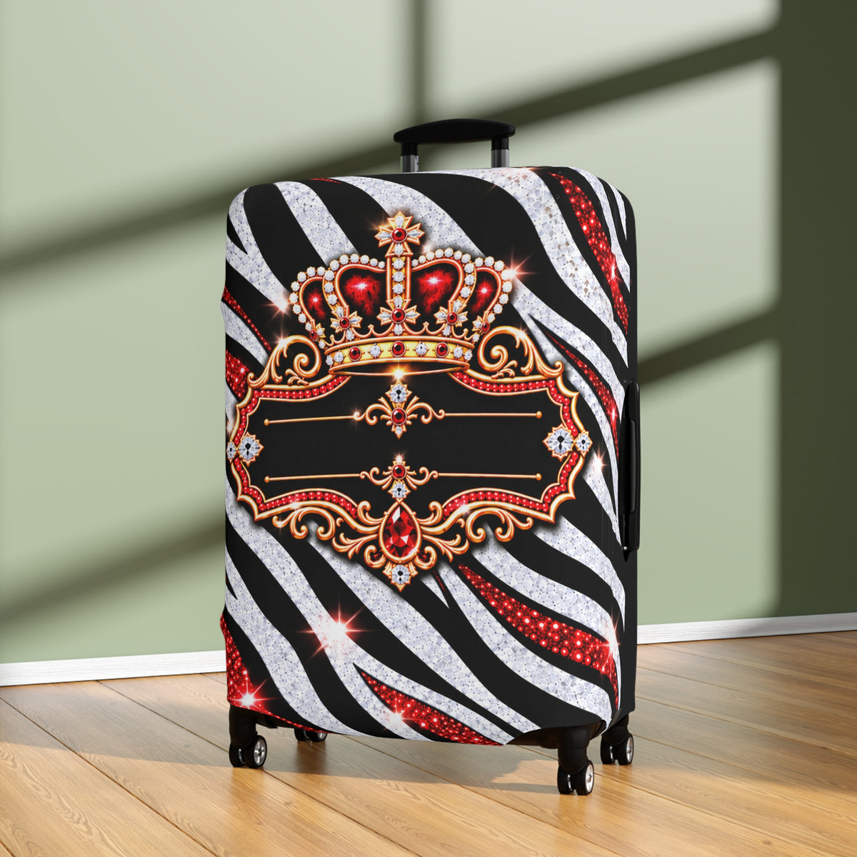 Red Zebra Print Luggage Cover