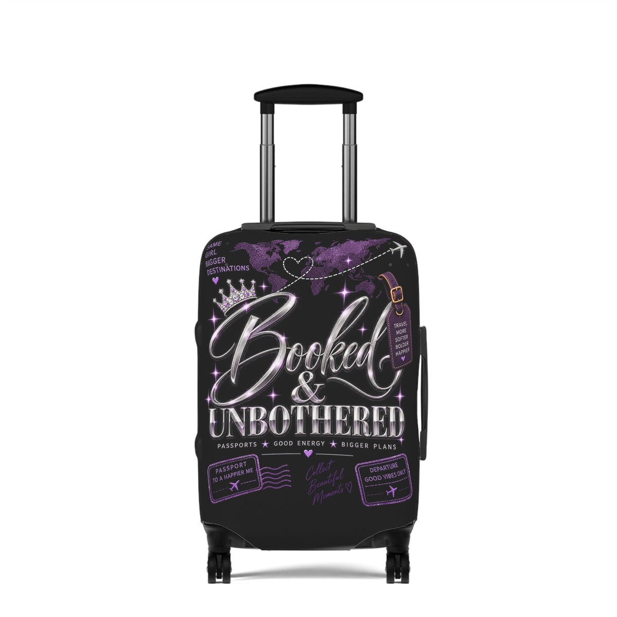 Booked & Unbothered Luggage Cover - Travel Suitcase Protector