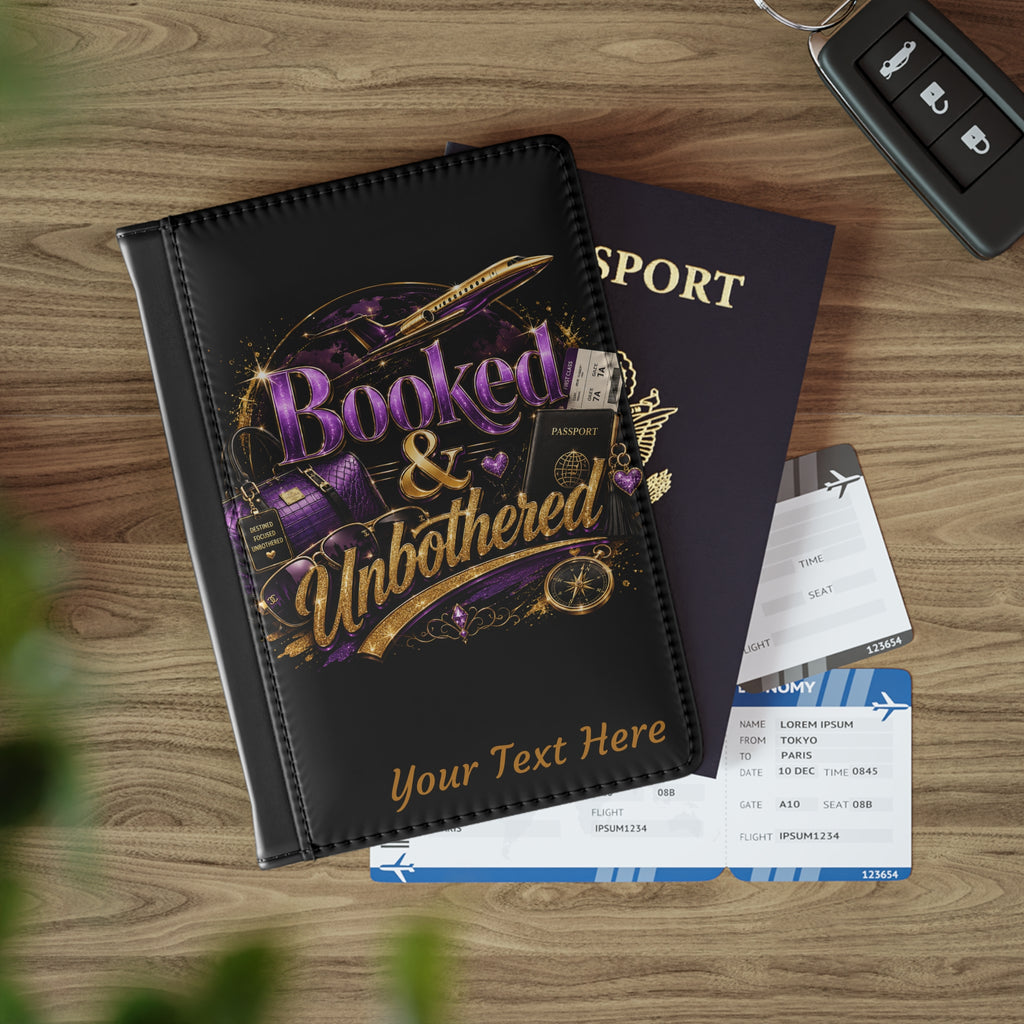 Booked & Unbothered Passport Cover | Travel Luggage Plane Design