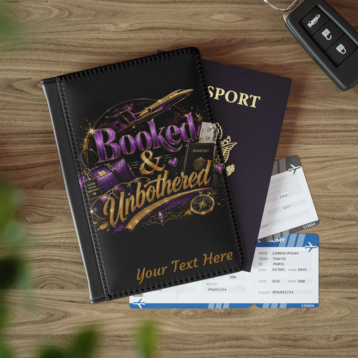 Booked & Unbothered Passport Cover | Travel Luggage Plane Design