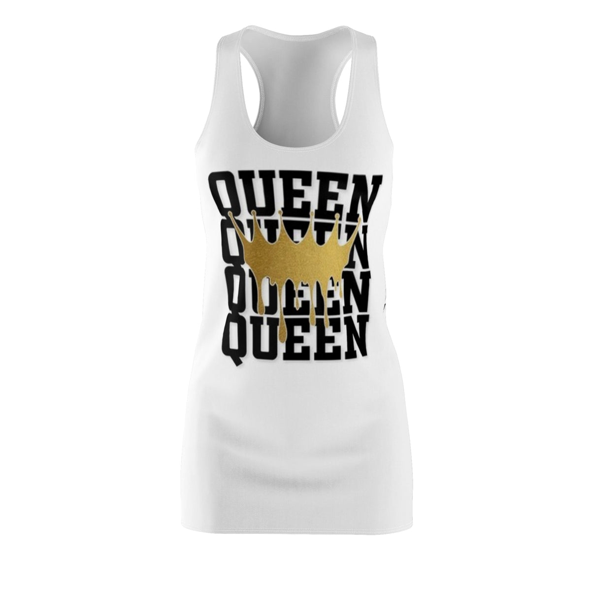 Queen Crown Repeat Print Racerback Dress | Typography, Gold Crown