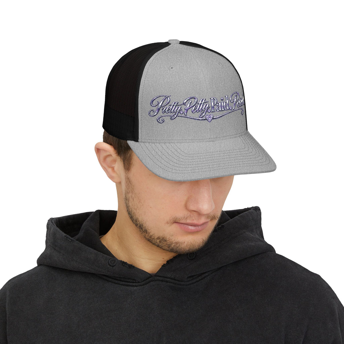 Pretty Petty Paid Period Snapback Cap | Script Rhinestone Style