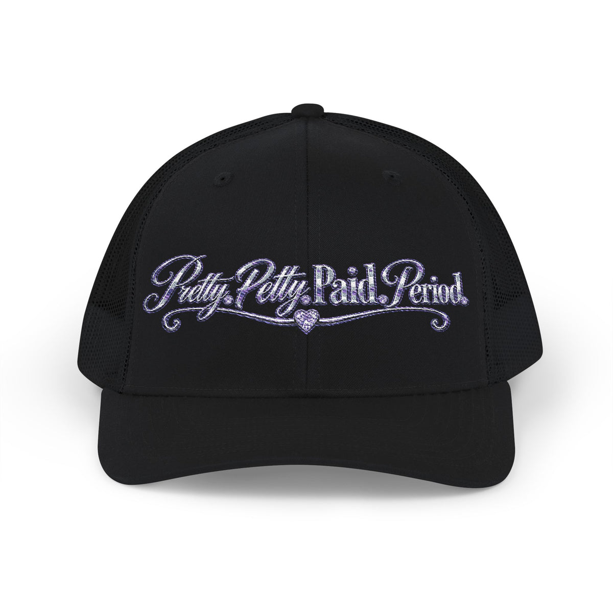 Pretty Petty Paid Period Snapback Cap | Script Rhinestone Style