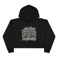 Black Las Vegas Raiders Fan Girl cropped hoodie with monochrome football graphic.