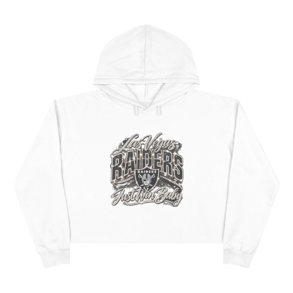 Cropped Raiders fleece hoodie with relaxed fit and raw hem