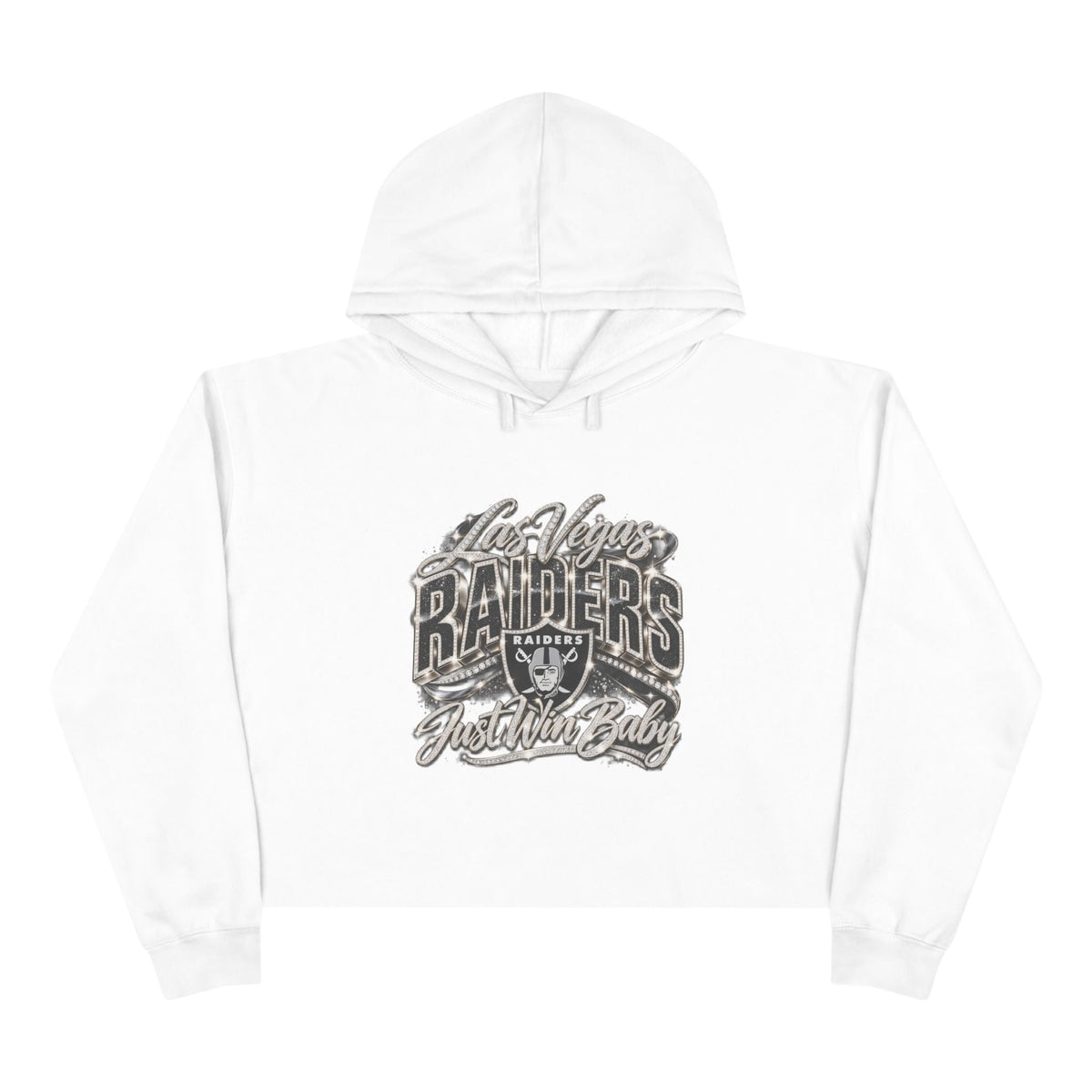 Cropped Raiders fleece hoodie with relaxed fit and raw hem