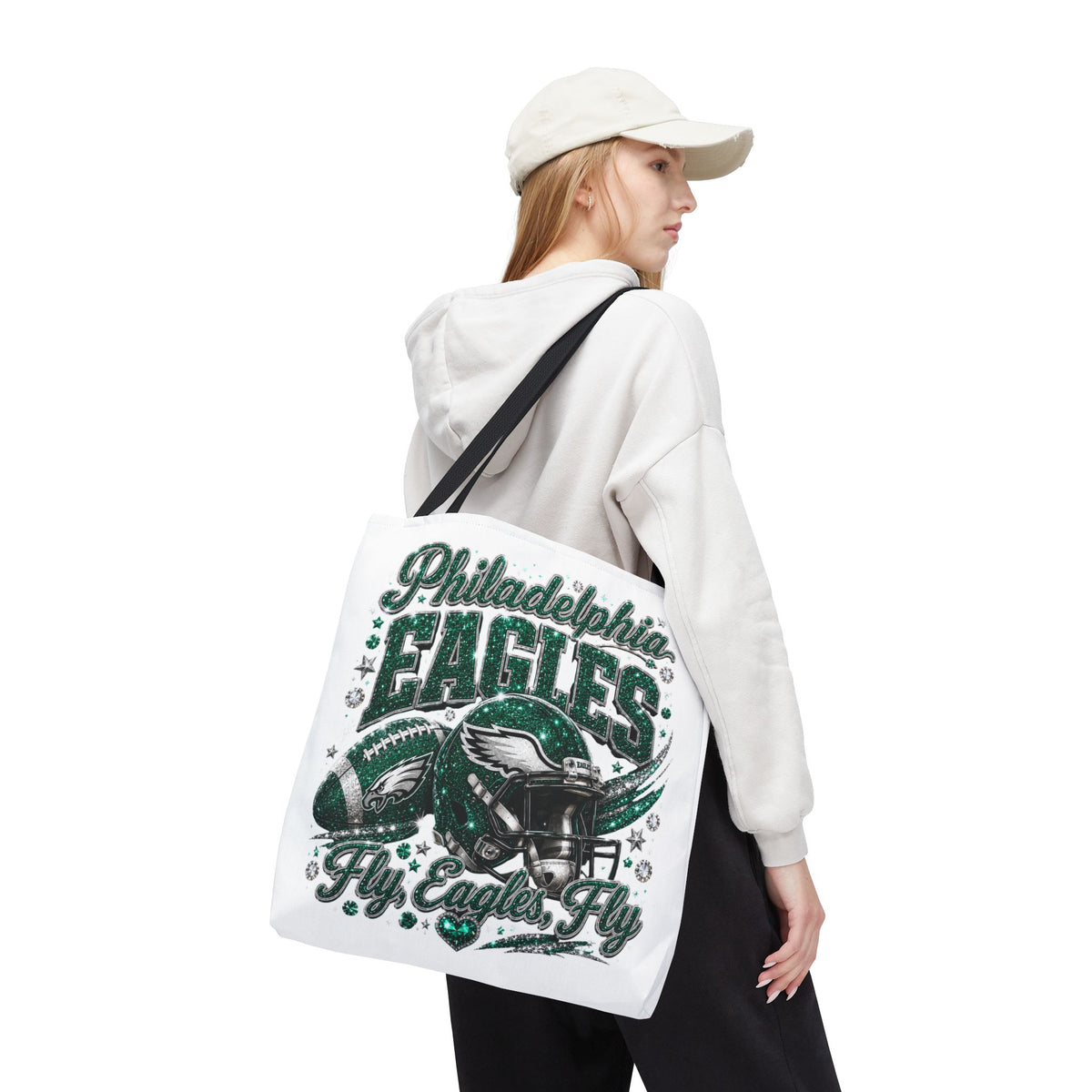 Philadelphia Eagles Fan Girl Tote Bag — Fly Eagles Fly Graphic Tote