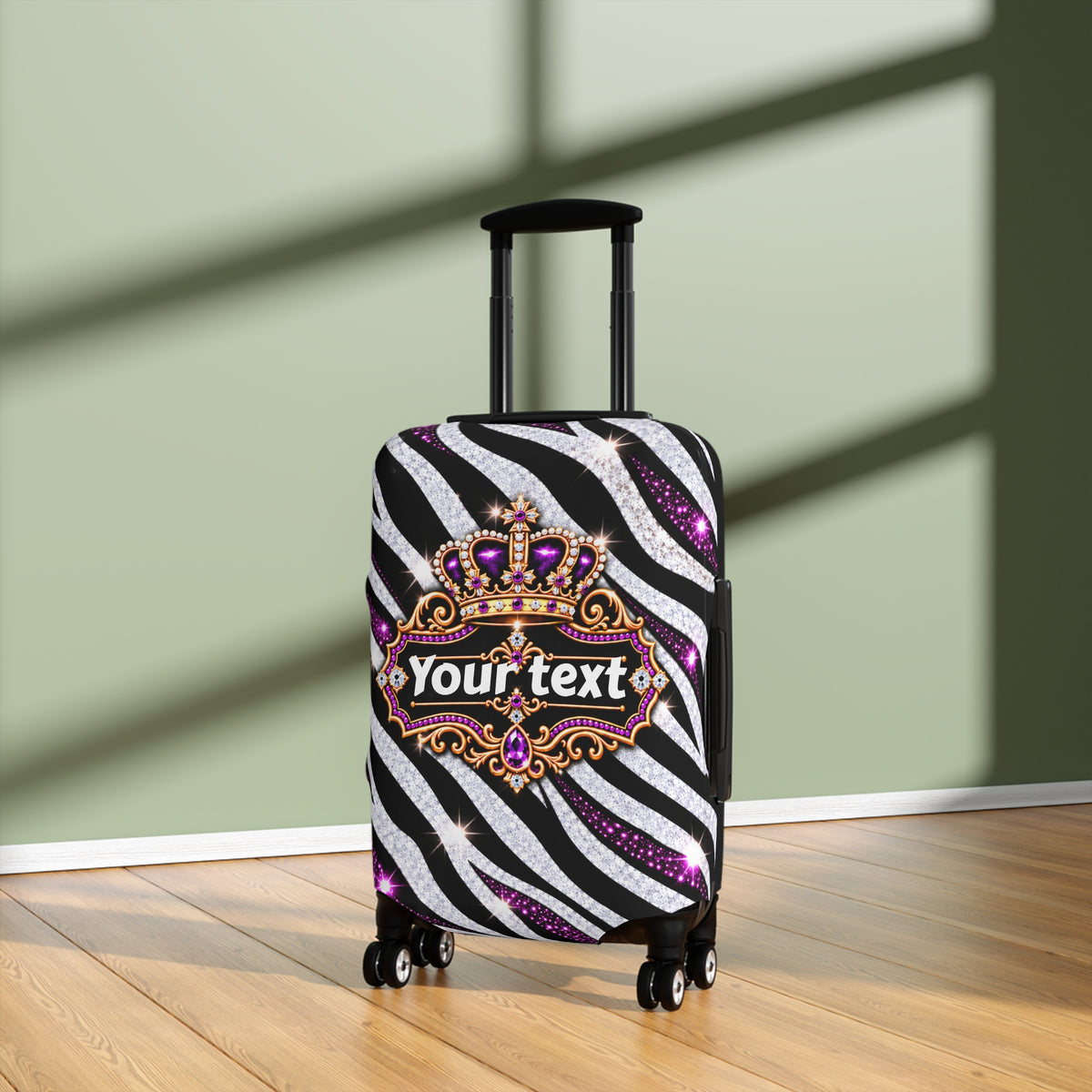 Purple Zebra Print Luggage Cover