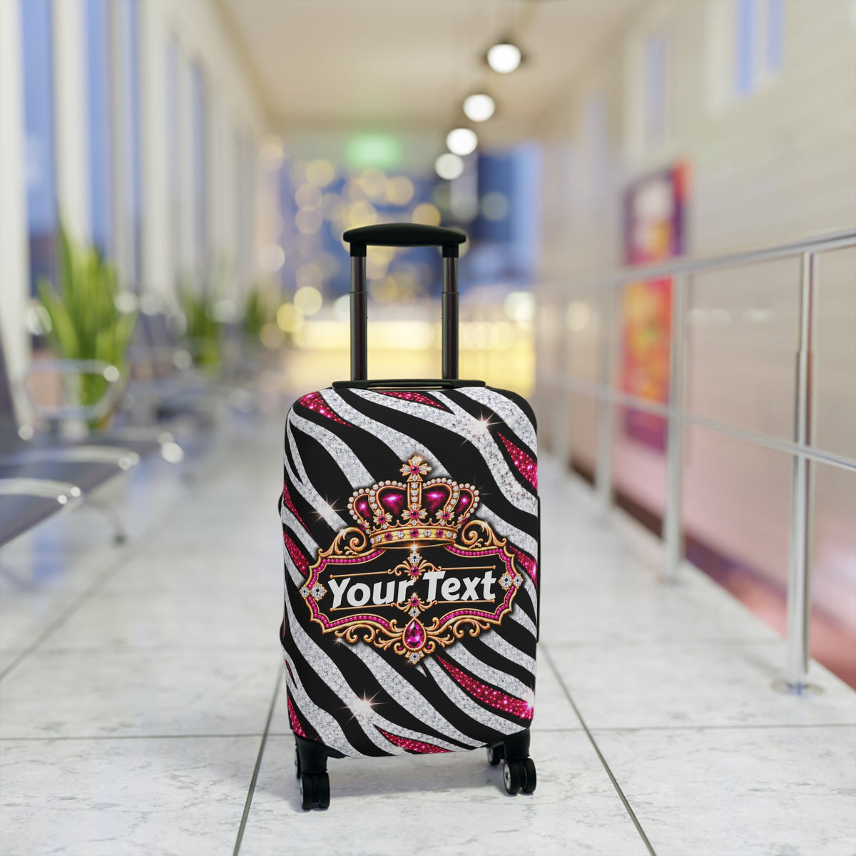 Pink Zebra Print Luggage Cover