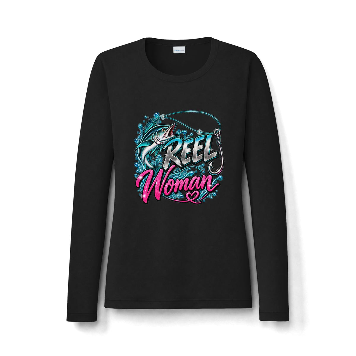 Reel Woman Long Sleeve Tee — UV Protected Women's Fishing Graphic Sun Shirt