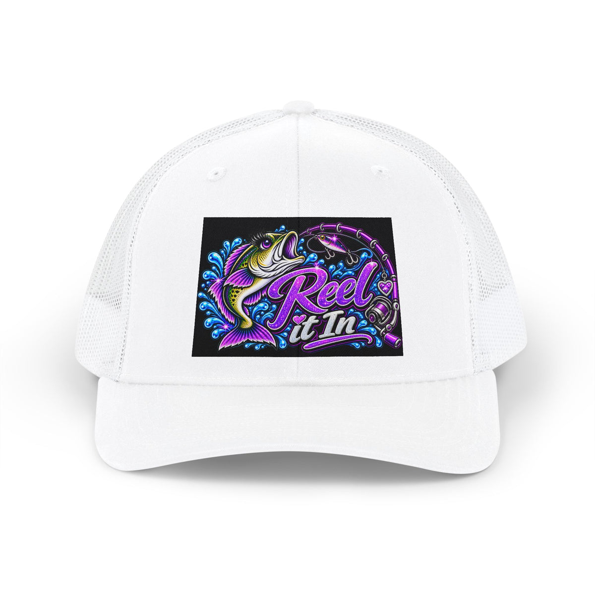 Reel It In fishing trout design Trucker Cap | Snapback mesh hat