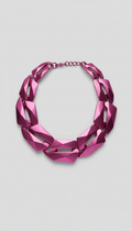 Chunky Magenta Metallic Statement Necklace