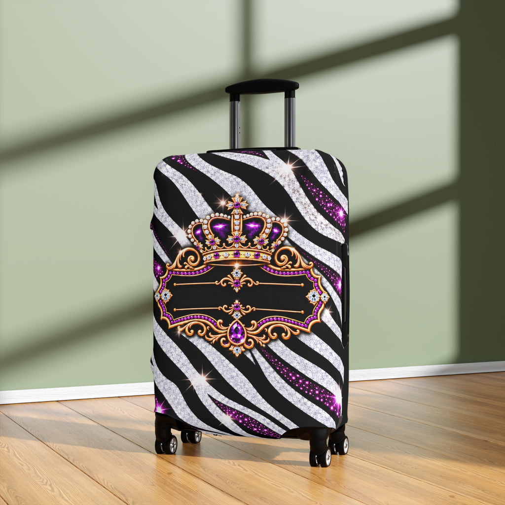 Purple Zebra Print Luggage Cover