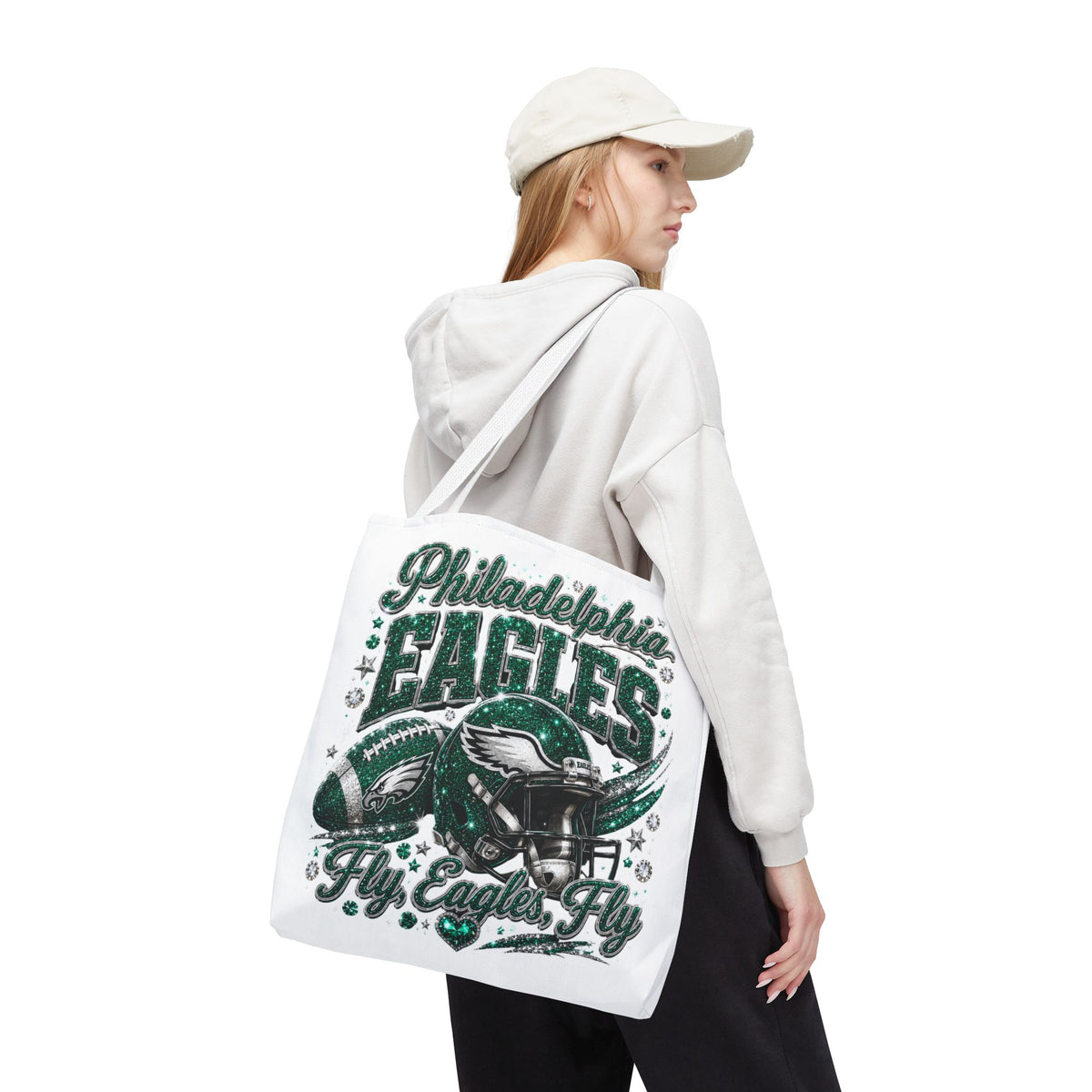 Philadelphia Eagles Fan Girl Tote Bag — Fly Eagles Fly Graphic Tote
