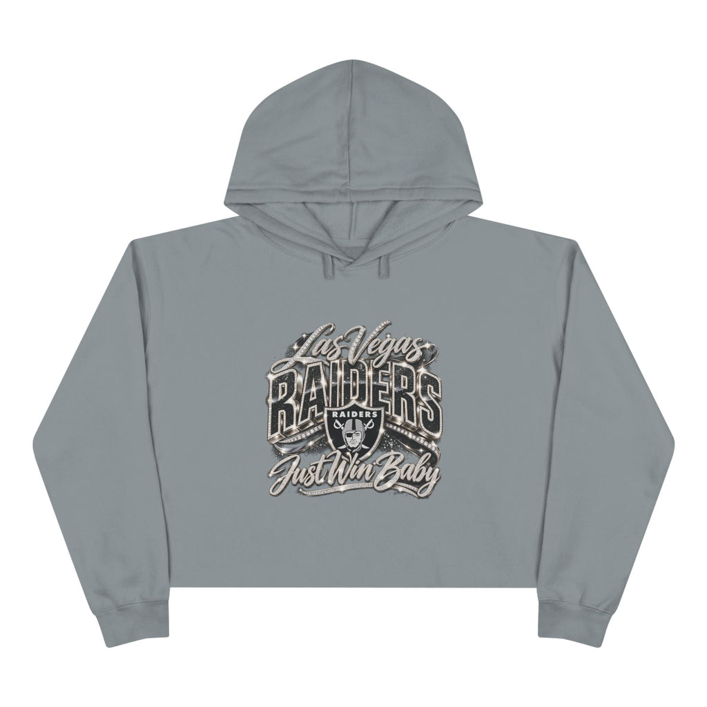 Las Vegas Raiders fan girl crop hoodie featuring football graphics